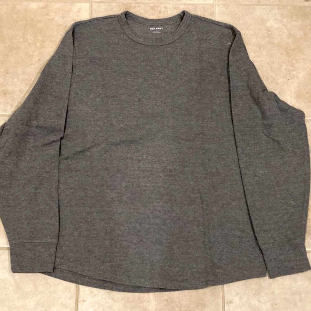 Old Navy Blue French Ribbed Long Sleeve T Shirt Mens Large - New